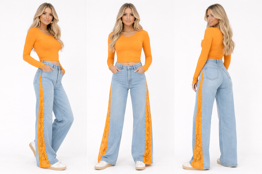 Lola | Lace Jeans met Stretch